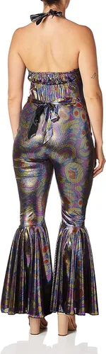 Vista 4 de Forum Novelties Disfraz de discoteca Funky Dancing Fox de los años 70 para mujer, multicolor, Morado