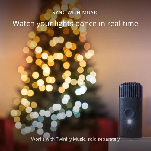 Vista 7 de Twinkly Cuerdas de 250 luces LED blancas, cadena de luces LED para exteriores e interiores, luces blancas de Navidad de cálido a fresco, LED