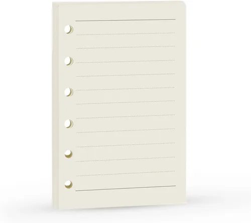 Vista 6 de Recambio para planificador de carpeta de 6 agujeros con 4 diseños básicos, repuesto para cuaderno A7, 100gsm, puntos, cuadrícula, línea, papel en 80
