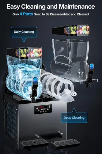 Vista 7 de Leacco Máquina comercial del granizado, acero inoxidable congelado 110V del fabricante del granizado del batido de la máquina de Margarita
