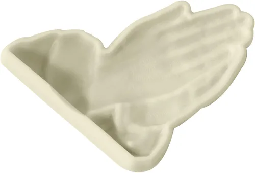 Vista 3 de JEM PopIt - Molde para decoración de pasteles, manos rezando, tamaño pequeño y grande, color blanco