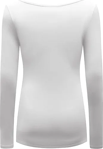 Vista 4 de OThread & Co. Camiseta de manga larga con cuello en V, para mujer, con capa básica, de licra