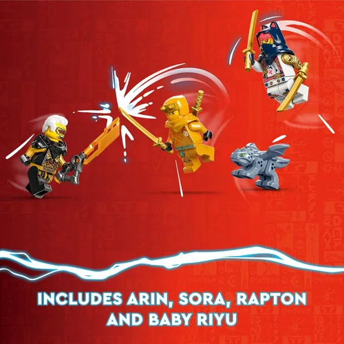 Vista 4 de LEGO NINJAGO Bicicleta Mech Transformable de Sora Juguetes de Construcción Corredor para Niños, Con un Corredor de Bicicleta Mech Ninja, un Bebé