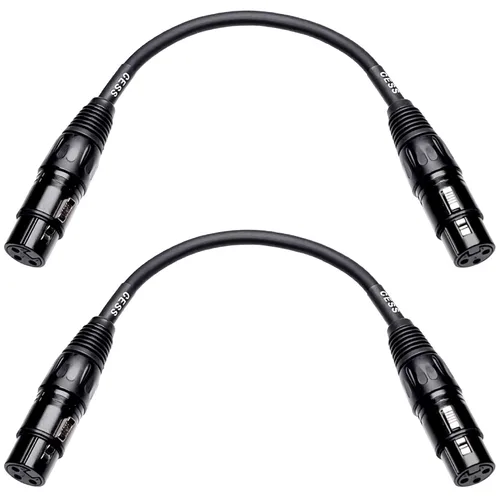 Vista 2 de CNCESS Cable de micrófono XLR hembra a hembra de 3 pines, paquete de 2