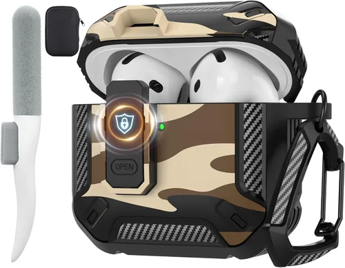 Vista 41 de Maxjoy Funda para AirPods Pro 3 2025, MagSafe compatible con bloqueo automático, funda protectora a prueba de golpes con soporte para teléfono