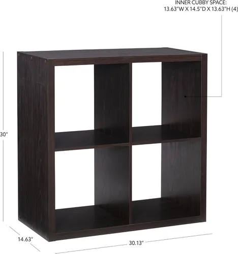 Vista 3 de Linon Home Decor Linon Dawes 4 gabinetes de almacenamiento de cubos de café expreso