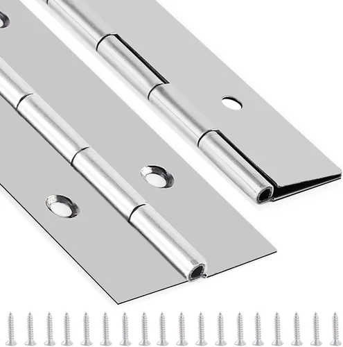 Vista 8 de Bisagra de piano de acero inoxidable resistente de 16 x 3 pulgadas, bisagra continua para gabinete, puerta, cajas de madera de bricolaje, 3 pulgadas
