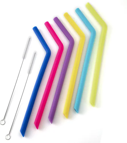 Vista 7 de Norpro 407 popotes de silicona reutilizables, juego de 6 con 2 cepillos de limpieza, varios
