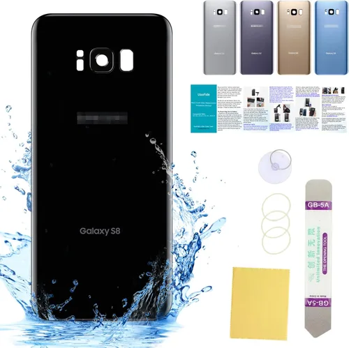 Vista 46 de Compatible con Samsung Galaxy Note 8 - Carcasa trasera de repuesto de cristal de 6.3 pulgadas, SM-N950, todos los portadores con manual de Negro