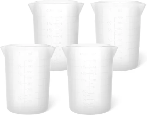 Vista 8 de Vasos medidores de silicona grandes de 8.5 fl oz, vasos de resina reutilizables de 8 onzas para epoxi, moldes de fundición, slime, proyectos de arte