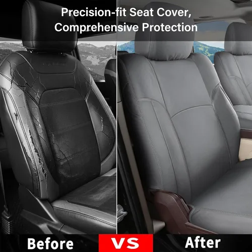 Vista 36 de Coverado Chevy Silverado - Juego completo de fundas de asiento de lona impermeables, apto para Silverado GMC Sierra 2007-2013 y 2019-2025 1500 Negro