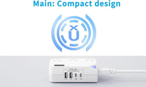 Vista 15 de Enchufe de conversión de 250 W, convertidor de viaje internacional con 2 puertos USB y 2 puertos USB-C, reducción de 220 V a 110 V para áreas de 100