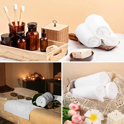 Vista 6 de Shimeyao Paquete de 26 toallas de mano absorbentes de microfibra, secado de pelo, a prueba de blanqueador, sin pelusas, para el hogar, salón, spa