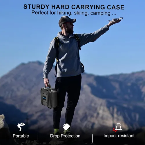 Vista 9 de Lekufee - Carcasa rígida compacta y portátil, resistente al agua, compatible con accesorios para Dron DJI Mini 2 y Mavic Mini 2.