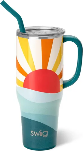 Vista 43 de Swig Life 40oz Insulated Mega Mug with Handle & Straw, Boho Desert DESIERTO BOHO