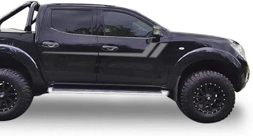 Vista 5 de Calcomanía gráfica Racing Hash Stripes Compatible con Nissan Navara NP300 (negro)