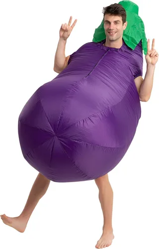 Vista 3 de Spooktacular Creations Disfraz inflable de Halloween para pareja de melocotón y berenjena para adultos, talla única para adultos