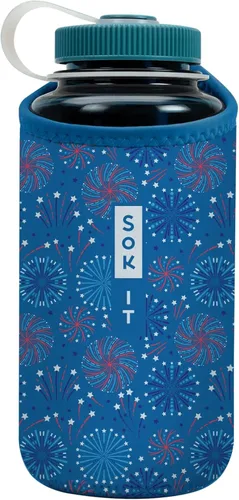Vista 32 de Sok It BotlSok Funda para botella de agua con cubierta de neopreno aislante (Floral abstracto, se ajusta a CamelBak o Nalgene de 12 onzas)