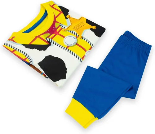Vista 4 de Disney Pijamas Buzz Lightyear & Woody Ropa de dormir para niños Paquete de 2 pijamas de manga larga para niños Pijamas para niños de Toy Story