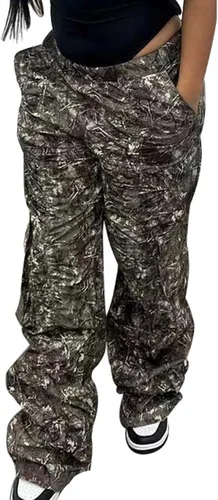 Vista 6 de SHOPESSA Pantalones de yoga para mujer con bolsillos, cintura alta, con cordón, pantalones casuales de pierna ancha, cómodos pantalones de descanso