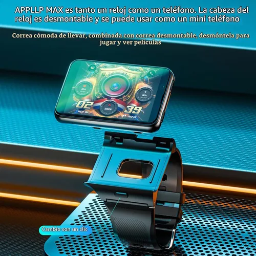 Vista 2 de LOKMAT Reloj inteligente con tarjeta SIM 4G de pantalla grande de 2.88 pulgadas, reloj inteligente Android 11 con llamada telefónica, cámaras duales