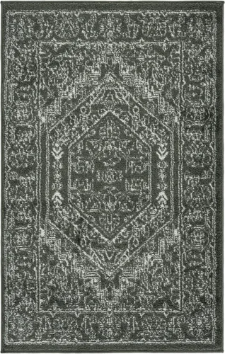 Vista 117 de SAFAVIEH ADR108B - Tapete de la colección Adirondack, 2 pies 1 pulgada x 6 pies, marfil y plateado, diseño de medallón oriental, no desprende