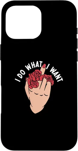 Vista 19 de I Do What I Want Middle Finger Flowers Women Case for iPhone 16