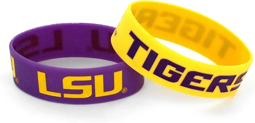 Vista 5 de aminco NCAA - Juego de pulseras de goma de silicona unisex para adultos, paquete de 2