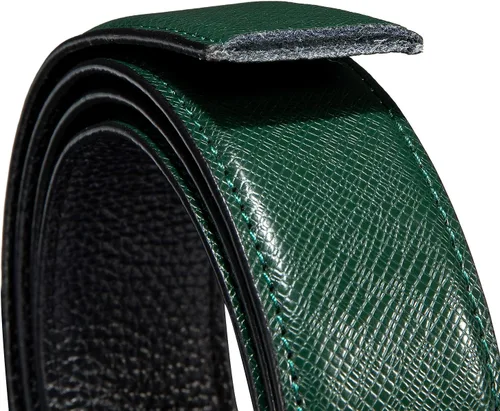Vista 6 de Barry.Wang Cinturón de trinquete de cuero para hombre 1 3/8" hebilla A Oro Verde