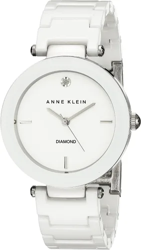 Vista 9 de Anne Klein Women's Black Ceramic Bracelet Watch with Diamond Accent