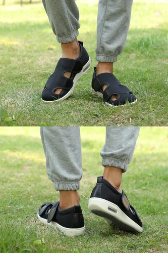 Vista 6 de ZUMEIJIA Zapatos para diabéticos para mujer, zapatos casuales ajustables para caminar, zapatos anchos para ancianos, pies hinchados