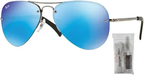 Vista 2 de Ray-Ban RB3449 Sunglasses For Men For Women BUNDLE with Designer iWear Complimentary Eyewear Care Kit