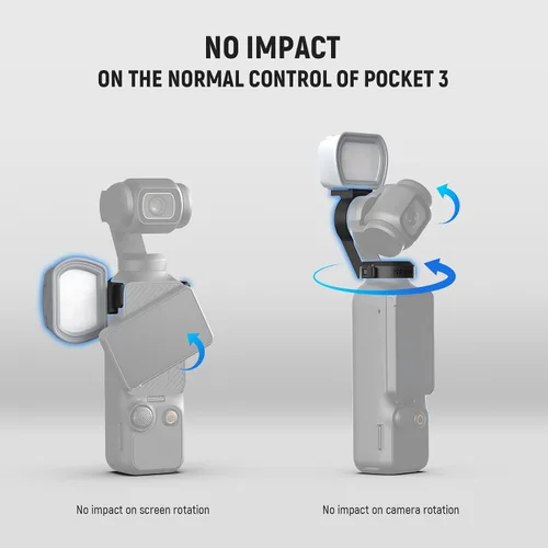 Vista 7 de NEEWER Basics Luz Auxiliar Magnética Compatible con DJI OSMO Pocket 3 Gimbal Cam Creator Combo, 1.3W USB C Recargable de Plástico Mini LED Accesorio