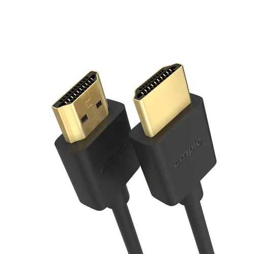 Vista 3 de Cmple - Paquete de 2 cables HDMI flexibles, 1.5 pies, HDMI 2.0 ultrafino, ARC, 3D Negro