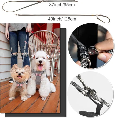 Vista 4 de Arnés sin tirones XS para perro con correa multifunción para perro, chaleco arnés suave y ajustable para mascota sin ahogo a prueba de escape