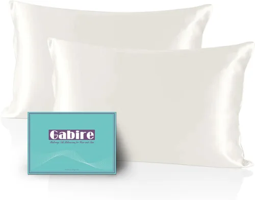 Vista 12 de Gabire Funda de almohada de seda de morera para cabello y piel, evita el acné, fundas de almohada de seda real de ambos lados, funda de almohada