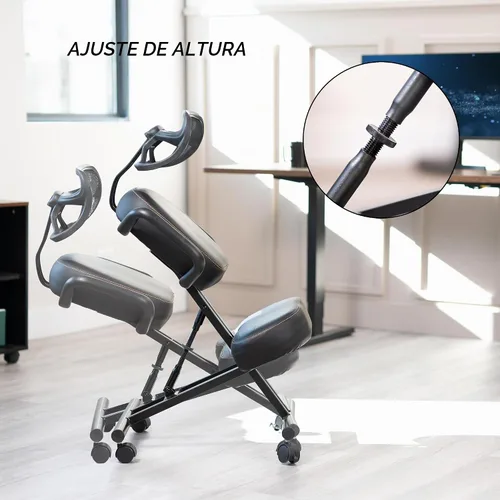 Vista 6 de DRAGONN by VIVO - Silla ergonómica negra con soporte para espalda