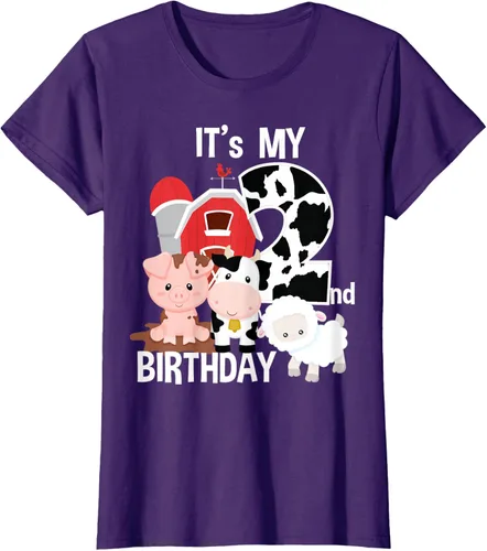 Vista 8 de Camiseta para fiesta de 2 años con texto en inglés "It's My 2nd Birthday", Negro