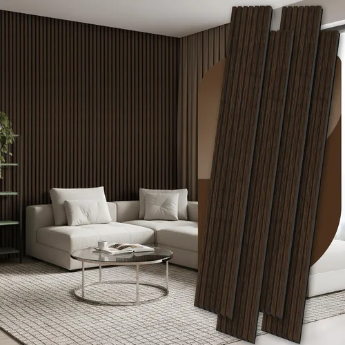 Vista 9 de RITOLLO Paneles de madera para pared de 4.92 x 7.68 pulgadas, paneles acústicos para decoración de pared interior, panel de absorción de sonido