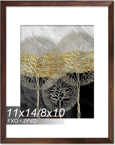 Vista 121 de Fxojyvo Marco de Fotos de 4x6, Muestra Foto de 3.5x5 con Paspartú o 4 x 6 Sin Paspartú, Liviano y de Alta Transparencia Marco de 4 por 6 para Pared