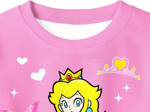 Vista 3 de FLUTTERII Toddler Girls Princess T Shirt Tee Tops Kids Costume Game Crew Neck Short Sleeves Clothes Outfits Party