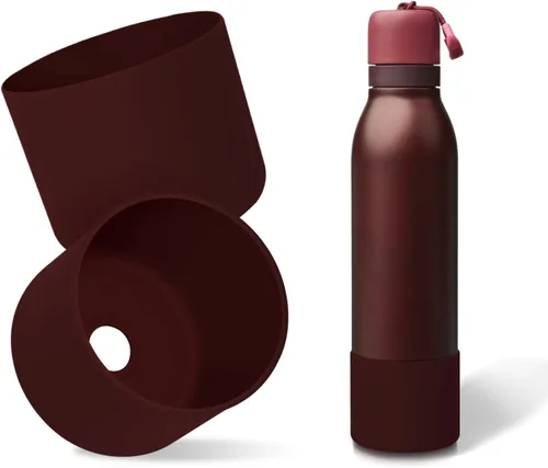 Vista 33 de 2 botas de silicona superiores para Owala FreeSip Twist de 24 onzas, funda inferior resistente a los arañazos, accesorios de botella de Owala