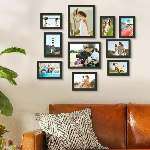 Vista 4 de upsimples Paquete de 10 Marcos de Fotos Collage Decoración de Pared para Montaje o Exhibición de Mesa, Juego de Marcos de Galería de Fotos