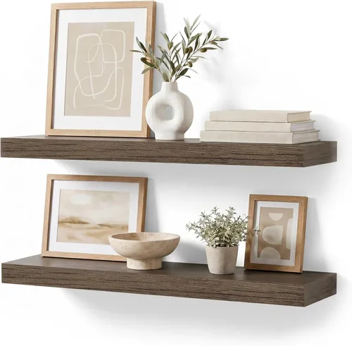 Vista 16 de Estantes flotantes de baño para pared, estantes de baño sobre el inodoro, estantes de pared y estante para libros, estante colgante, estantes