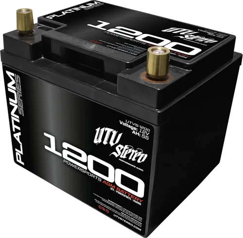 Vista 2 de UTV Stereo Can Am X3 Kit de Batería Grande con UTVS1200 UTV Stereo Serie Platino Batería AGM para Can-Am Maverick X3