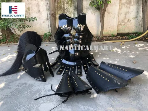 Vista 2 de 300 Spartan Muscle Armor con casco Maximus Leather Leg or Arm Guard Custom