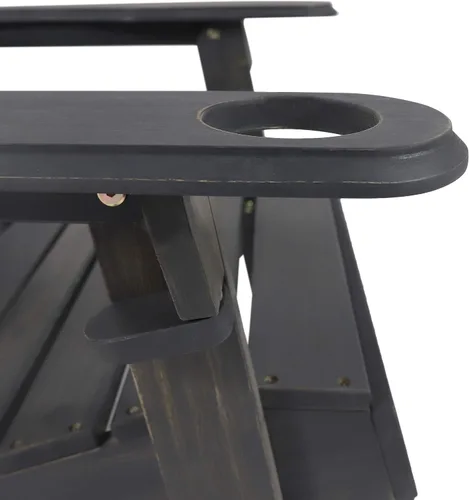 Vista 4 de Christopher Knight Home Christine - Silla plegable Adirondack de madera de acacia para exteriores, color gris oscuro