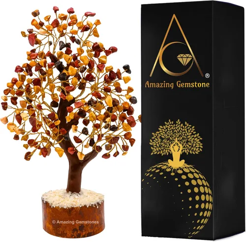 Vista 30 de Árbol de la vida con múltiples piedras preciosas naturales curativas de primera calidad, bonsái de Feng Shui, para decoración del hogar y la oficina