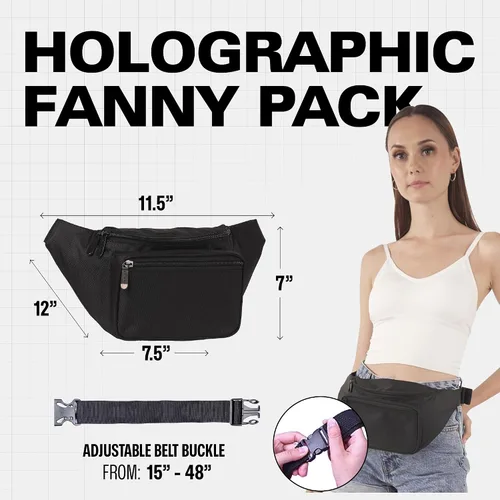Vista 3 de Riñonera con cinturón - Bolso cruzado de cintura para hombres o mujeres - Riñonera grande impermeable y sin manos para senderismo, correr y viajes