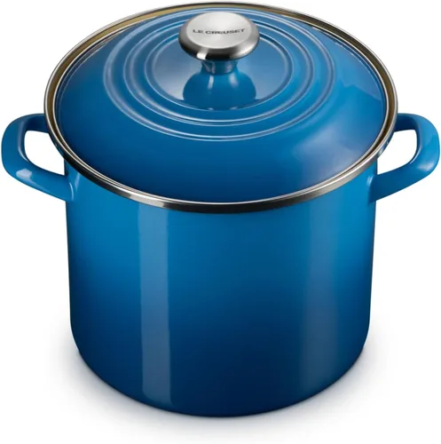 Vista 36 de Le Creuset - Olla tradicional esmaltada en acero, 12 cuartos de galón, Oliva con pomos de acero inoxidable